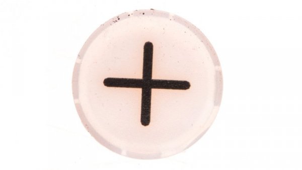 Soczewka przycisku 22mm płaska biała z symbolem ZWIEKSZANIE (PLUS) M22-XDL-W-X4 218302
