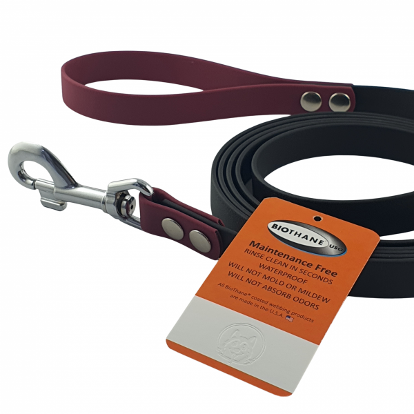 Smycz dla psa CZARNO - KOLOROWA oryginalny BIOTHANE® 19 mm