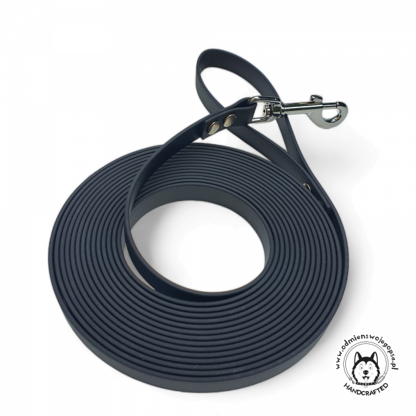 Linka treningowa dla psa CZARNA oryginalny BIOTHANE® 16 mm