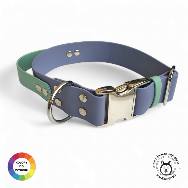 Obroża dla psa z rączką z klamrą ALU-MAX® XL (50 - 66 cm) oryginalny BIOTHANE® 38 mm