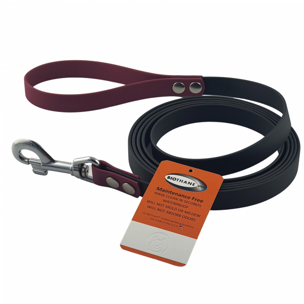 Smycz dla psa CZARNO - KOLOROWA oryginalny BIOTHANE® 19 mm