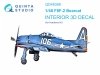 Quinta Studio QD48399 F8F-2 Bearcat 3D-Printed & coloured Interior on decal paper (Academy) 1/48