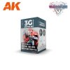 AK Interactive AK1073 WARGAME COLOR SET. NON METALLIC METAL SILVER. 4x17 ml