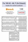 Omask 64008 Bf Fw 190 A5-A8, F masks for control surfaces (for Eduard) 1/48