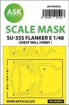 ASK M48002 Su-35S Flanker E double-sided painting mask for Great Wall Hobby 1/48