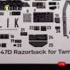 KELIK K48015 P-47D Razorback interior 3D decals for Tamiya kit 1/48