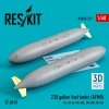 RESKIT RSU48-0279 230 GALLON FUEL TANKS (AFMS) FOR AH-64, MH-60L, UH-60A, HH-60 (2 PCS) (3D PRINTED) 1/48