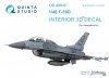 Quinta Studio QD48032 F-16D 3D-Printed & coloured Interior on decal paper (for Hasegawa kit) 1/48