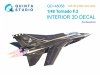 Quinta Studio QD+48058 Tornado F.3 3D-Printed & coloured Interior on decal paper (Revell) (with 3D-printed resin parts) 1/48