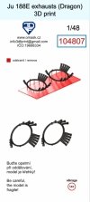 Omask 104807 Ju 188E exhaust (Dragon) 3D print 1/48