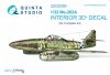 Quinta Studio QD32059 Me-262A 3D-Printed & coloured Interior on decal paper (for Trumpeter kit) 1/32