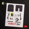 KELIK K48067 F-35A INTERIOR 3D DECALS FOR TAMIYA KIT 1/48