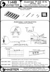 Master AM-48-137 Curtiss P-40 E - N - zestaw detali - osłony km-ów, celownik i Rurka Pitota (1:48)
