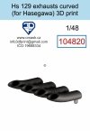 Omask 104820 Hs 129 Exhausts curved (for Hasegawa/Hobby 2000) 3D print 1/48