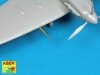 Aber A72 008 B wing (1 variant) armament for British fighter Spitfire Mk.I to V; Hispano 20mm x 2 (1 variant), Browning .30 tips x 4 (1:72)