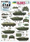Star Decals 35-C1402 War in Ukraine # 13 Ukrainian Oldies. Tanks and AFVs 2022-23. T-62M (obr 2022), T-62M, BTR-60BP, BMP-1P 1/35
