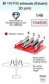 Omask 104806 Bf 110 F/G exhaust (for Eduard) 3D print 1/48