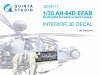 Quinta Studio QD35117 AH-64D Extended forward avionics bays 3D-Printed & coloured Interior on decal paper (Meng) 1/35