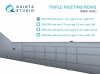 Quinta Studio QRV-035 Triple riveting rows (rivet size 0.10 mm, gap 0.4 mm, suits 1/72 scale), Black color, total length 6.6 m/22 ft