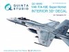 Quinta Studio QD48049 F/A-18E 3D-Printed & coloured Interior on decal paper (for Hasegawa kit) 1/48