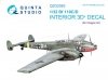 Quinta Studio QD32063 Bf 110C/D 3D-Printed & coloured Interior on decal paper (for Dragon kit) 1/32