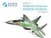 Quinta Studio QD32175 MiG-29 9-12 Fulcrum A 3D-Printed & coloured Interior on decal paper (Trumpeter) 1/32
