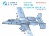 Quinta Studio QDS48361 A-10C 3D-Printed & coloured Interior on decal paper (Hobby Boss) (Small version) 1/48