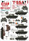 Star Decals 72-A1049 T-55A Cold War. Soviet (Army and Naval Infantry), Poland, Hungary, Jugoslavia, Czechoslovakia, Germany-DDR and Romania. 1/72