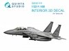 Quinta Studio QD32119 F-15E 3D-Printed & coloured Interior on decal paper ( Tamiya ) 1/32