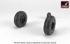 Armory Models AW48330 AH-64 Apache wheels w/ weighted tires, smooth hubs 1/48