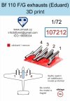 Omask 107212 Bf 110 F/G exhaust (Eduard) 3D print 1/72