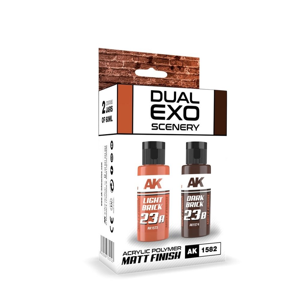 AK Interactive AK1582 - Set Dual Exo Light Brick & Dark Brick - 2 Flacons De 60ml - Neuf
