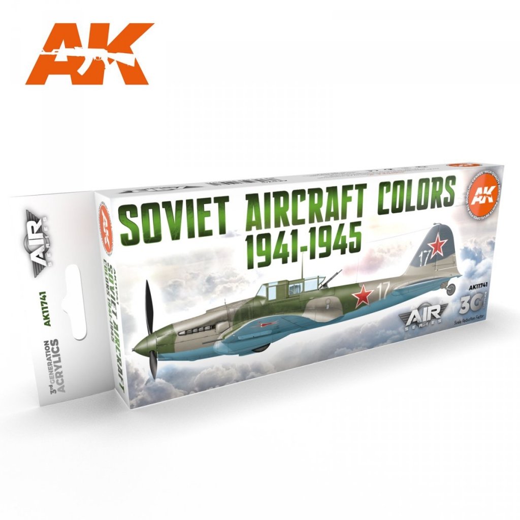 AK Interactive AK11741 SOVIET AIRCRAFT COLORS 1941-1945 8x17 ml - AK 3GA  (3rd Generation Acrylic) AIR Series - AK Interactive - Farby i chemia  modelarska