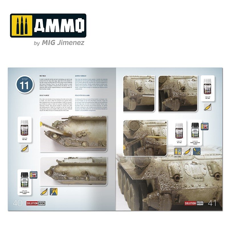 AMMO of Mig Jimenez 6603 SOLUTION BOOK 20 - How to Paint WWII Soviet Winter  Vehicles (English, Spanish, Francais, Deutsch) - Literature