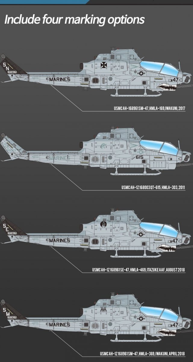Amazon.com: Academy 1: 35 - Bell Ah-1Z Shark Mouth USMC