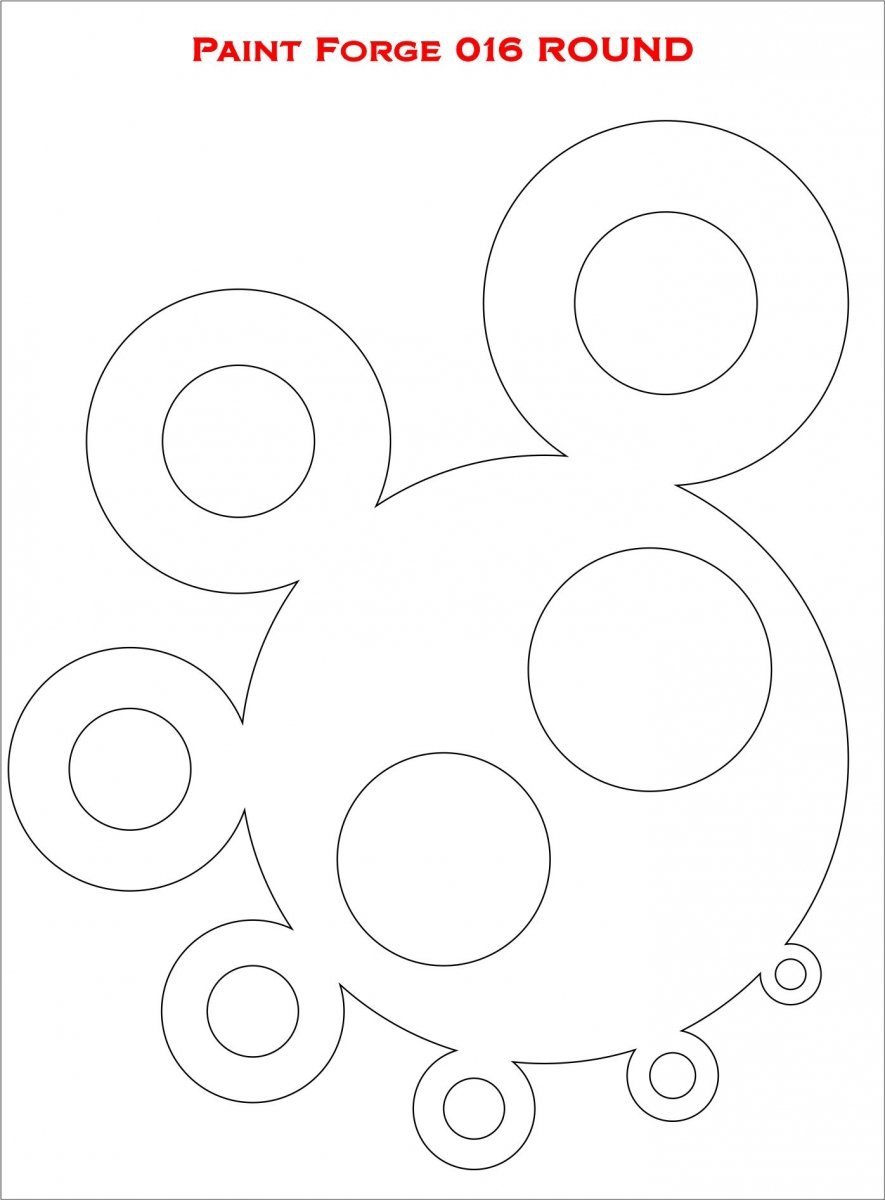 Paint Forge PFST016M STENCIL - ROUND - Rulers, curves, templates ...