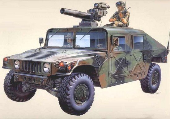 Academy 1:35 Scale M966 Hummer Tow Vehicle Model Kit - Plastic Military Model