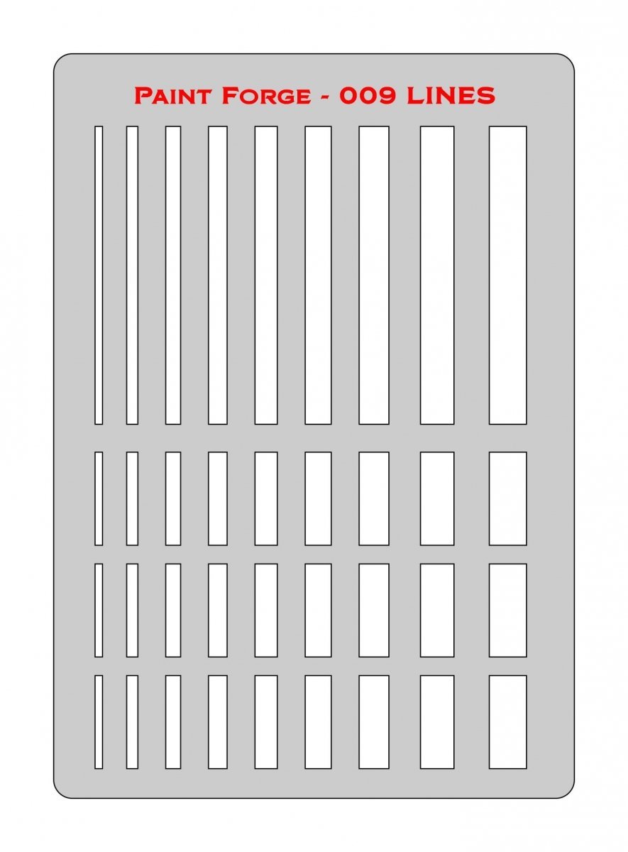 Paint Forge PFST009L STENCIL - LINES - Rulers, curves, templates ...