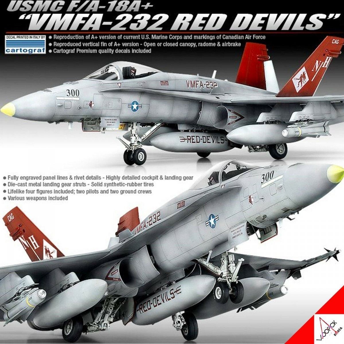 Academy 12107 USMC F A-18A+ VMFA-232 RED DEVILS 1 32 - jets - 1:32