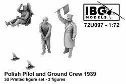 IBG 72U097 Polish pilot and ground crew 1939 - 3d printed figure set (3 figures) 1/72 
