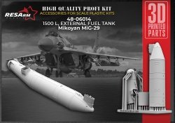 RESArm 48-06014 mig-29 1500 L - Additional fuel tank 1500 liters (3D resin printing) 1/48 