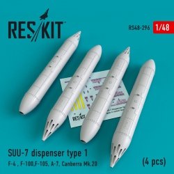 RESKIT RS48-0296 SUU-7 DISPENSERS TYPE 1 (4 PCS) 1/48 