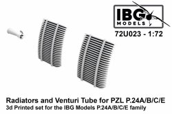 IBG 72U023 Radiators and Venturi for PZL P.24A/B/C/E - 3D Printed Set 1/72 