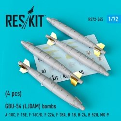 RESKIT RS72-0365 GBU-54 (LJDAM) BOMBS (4 PCS) 1/72 