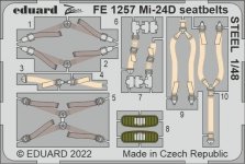 Eduard FE1257 Mi-24D seatbelts STEEL TRUMPETER 1/48