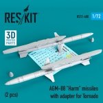 RESKIT RS72-0400 AGM-88 HARM MISSILES WITH ADAPTER FOR TORNADO (2 PCS) 1/72