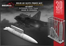 RESArm 48-06011 J-35 DRAKEN - Additional fuel tanks (3D resin printing) 1/48