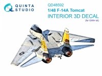 Quinta Studio QD48592 F-14A Tomcat 3D-Printed & coloured Interior on decal paper (GWH) 1/48