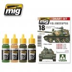 AMMO of Mig Jimenez 7152  PLA (Chinese Peoples Liberation Army) vehicles - Acrylic Smart Set (4x17ml)