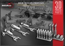 RESARM 48-05028 250LB 500LB TROLLEY (3D resin printing) 1/48